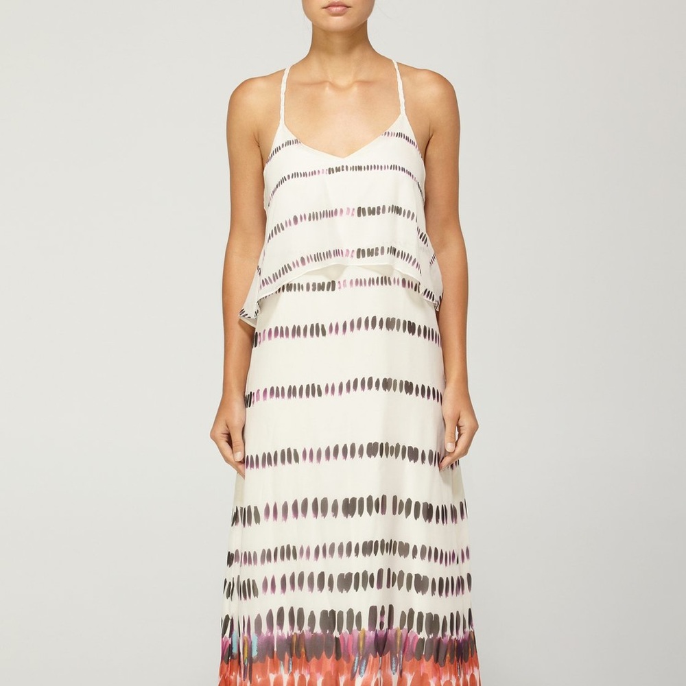 Quiksilver Celeste Watercolor Silk Maxi Dress NWT